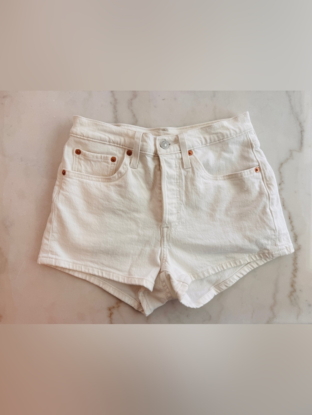 Levi's White Women's 501 Denim Shorts
